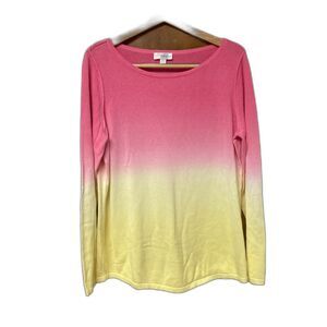 Belle Beach Pink and Yellow Ombre Sweater Size Medium